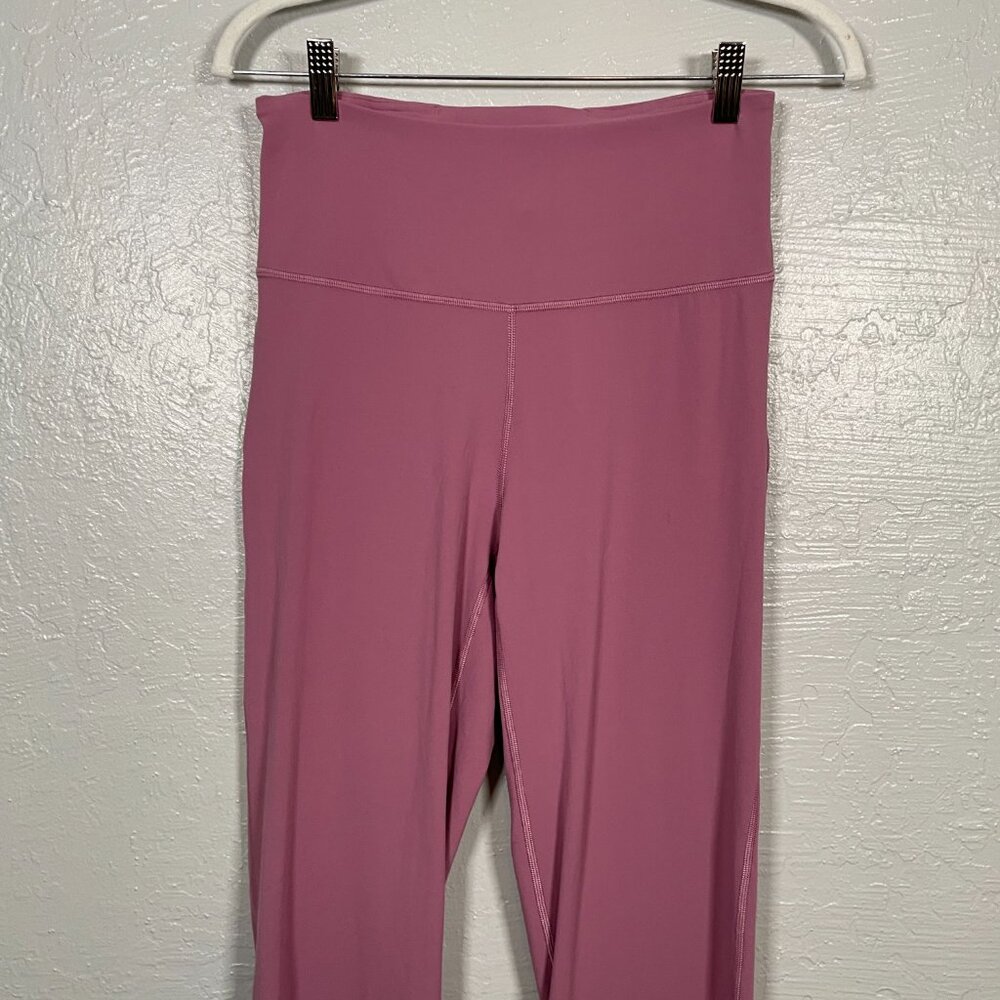 Lululemon Women 8 Pink Dark Oxide Groove Super High Rise Crop 23" Nulu Pocket - Picture 3 of 9